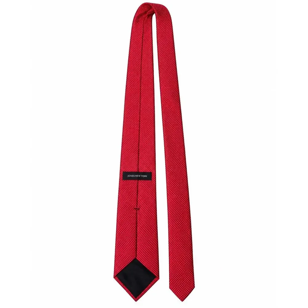 Jones New York Red Micro Dot Men’s Necktie 100% Polyester Classic Business Tie